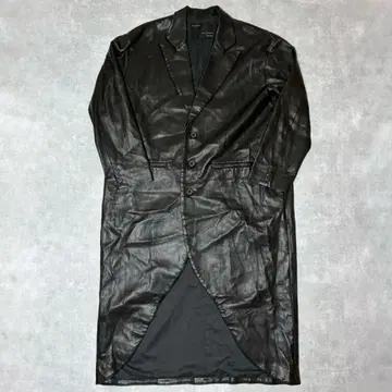 ha za ma 20AW 당원 지급 블랙 코트 인조 가죽 블랙