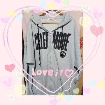 빅 사이즈 여성용 오버 사이즈 로고 튜닉 후드티 5L