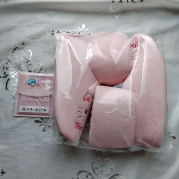 산리오 헬로키티 룸슈즈 핑크 거울 & 빗 세트
