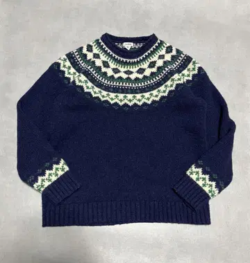 L.L.Bean 페어아일 패턴 울 스웨터 네이비 L