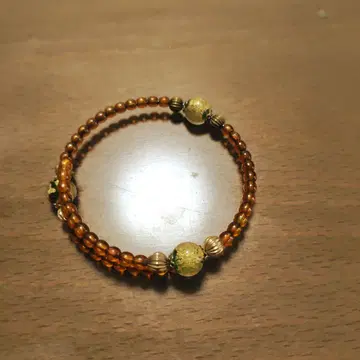 브라운 비즈 3연 팔찌