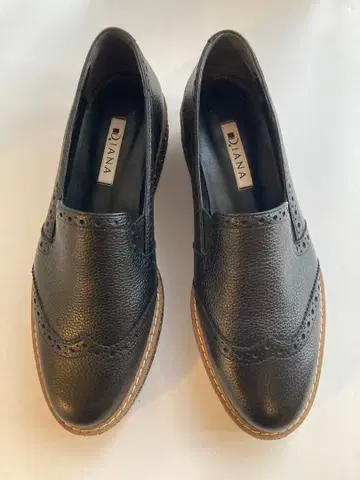 DIANA 블랙 로퍼 웨지솔