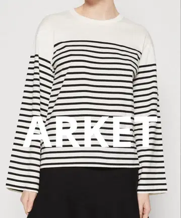 ARKET 화이트 블랙 스트라이프 긴팔 티셔츠