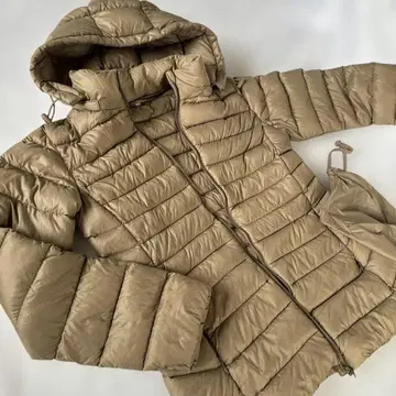 새상품급 후드 다운 자켓 브라운 다운 90% TOPVALU