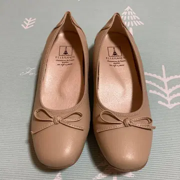 ELLE PLANETE 베이지 플랫슈즈