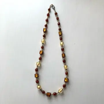 이탈리아제 베네치안 유리 브라운 비즈 목걸이