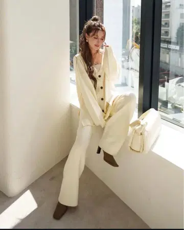 glam lips Basic 2WAY 니트 셋업 아이보리