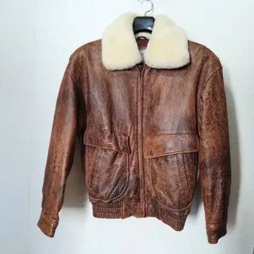 strathconar 빈티지 가죽 플라이트 자켓