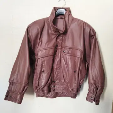비노 란체 핑크 브라운 바이커풍 가죽 자켓