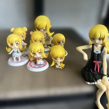 오시노 시노부 피규어 세트 8개 옐로우 컬러 머리 여자아이