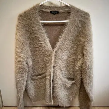 PLST 퍼 소재 가디건 M 사이즈 베이지