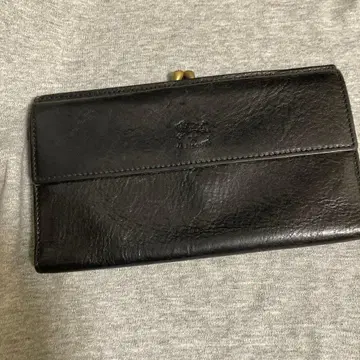 일비종떼 3단 폴더형 장지갑 가마구치 블랙 로고 엠보