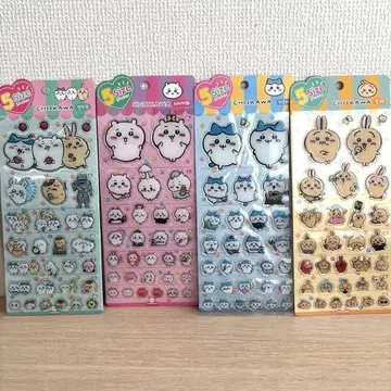 한국 한정판 통통 스티커 치이카와 (먼작귀) 씰 스티커 4장 세트