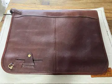 츠치야 가방 클러치백 브라운 수납 가방 포함 가죽 라운드 지퍼