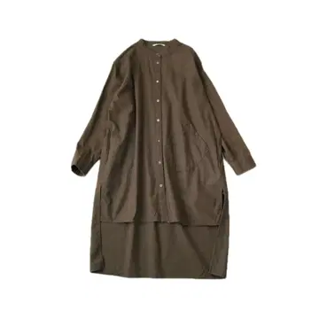 nachukara 나 제품 워싱 긴팔 셔츠 원피스