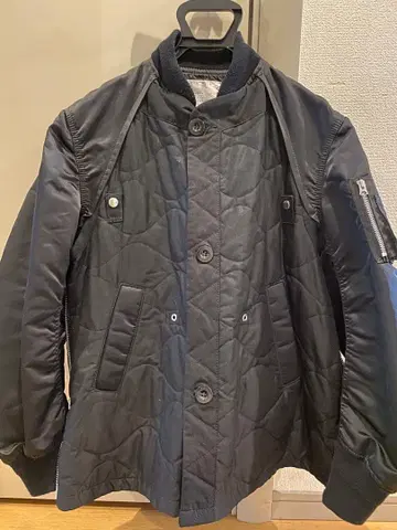 sacai 블랙 MA-1 자켓 퀼팅