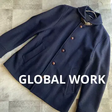새상품급 GLOBAL WORK 스텐칼라 울 코트