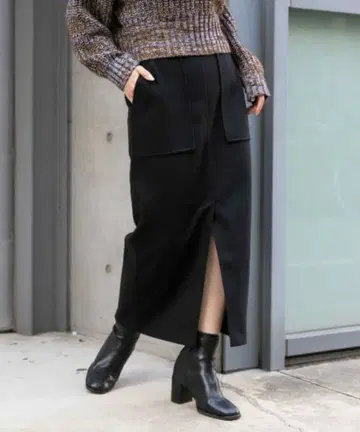 거의 미사용 SENSE OF PLACE 저지 멜톤 아웃 포켓 스커트