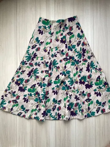 쿠미쿄쿠 매거진 게재 뉴앙스 조젯 플레어 스커트 아이보리 계열 6 S3