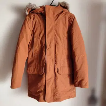 유니클로 울트라 웜 하이브리드 다운 코트 XS 사이즈 브라운