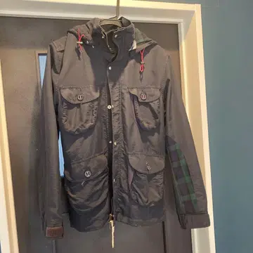 네이비 후드 부착 밀리터리 자켓 COMME CA COMMUNE