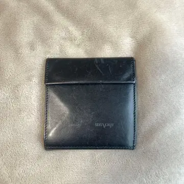 abrAsus 얇은 지갑 부테로 가죽 천연 가죽 블랙