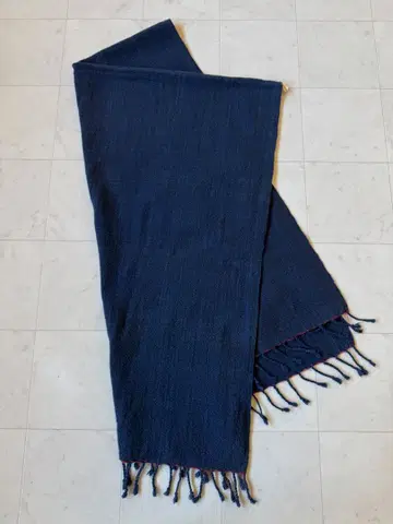 요건 레일 바바구리 네이비 나염 프린지 스톨