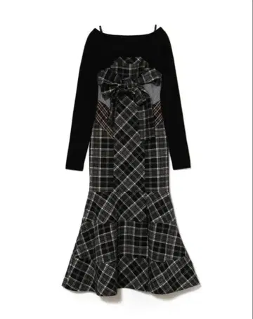 [정품] Juni check dress black M