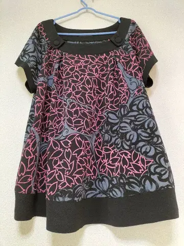 시선당 꽃무늬 반팔 튜닉