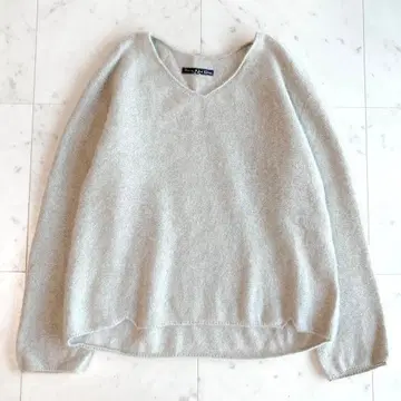 팔라스 팰리스 울 캐시미어 니트 V넥 그레이