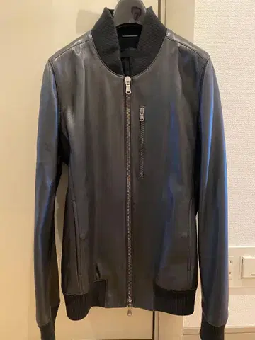 Junhashimoto 블랙 가죽 싱글 라이더 자켓