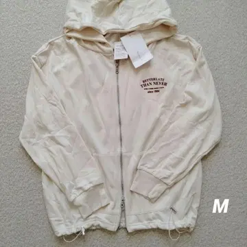 새상품 클래식 엘프 더블 지퍼 후드티 M 아이보리