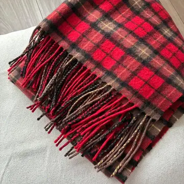 새상품급 캐시미어 체크 무늬 스톨 머플러