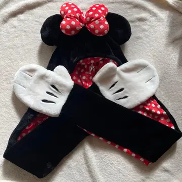 디즈니 미니 마우스 팬캡 머플러 장갑 포함