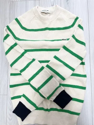 LACOSTE 크루넥 스웨터 크림 그린