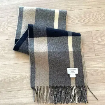 [ ships ] 캐시미어 체크 무늬 머플러 그레이 네이비