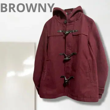 k1 [브라우니] 더플 코트/새상품급 빨간색 호감 따뜻한 캐주얼 후드