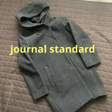 클리닝 완료 저널 스탠다드 그레이 후드 부착 코트 울 혼방