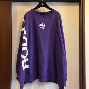 퍼플 로고 맨투맨 트레이닝복