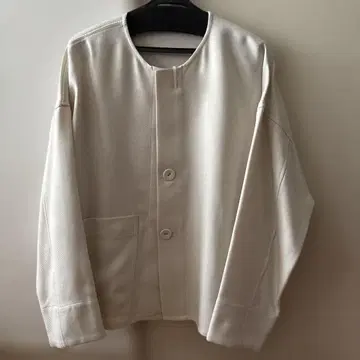 LE GLAZIK 노카라 자켓 아이보리