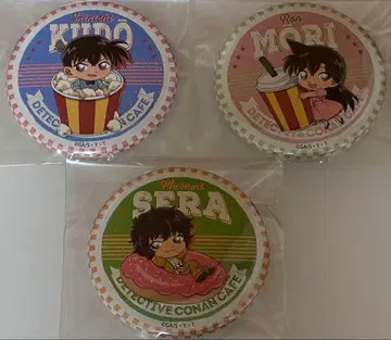 명탐정 코난 코난 카페 캔뱃지 총 3개 세트 레어