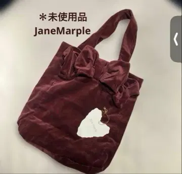 미사용품 JaneMarple 벨벳 소재의 와이어 리본 토트백