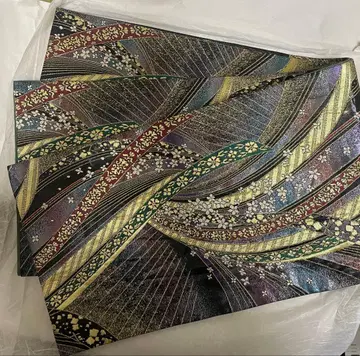 [ 기간 한정 세일 ] 후쿠로 오비 다색 꽃무늬 기하학 패턴 고급