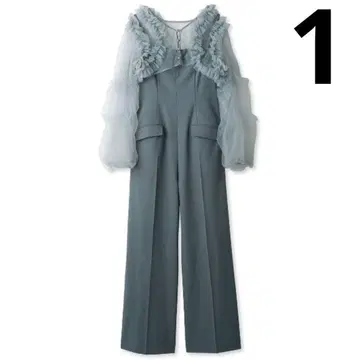 릴리 브라운 튤 볼레로 세트 콤비네존 블루 1 포멀 고급