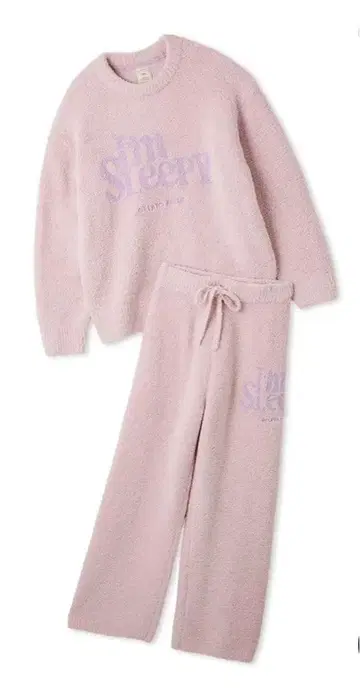 택 포함 새상품 젤라또피케 파우더 슬리피 로고 풀오버 & 롱 팬츠