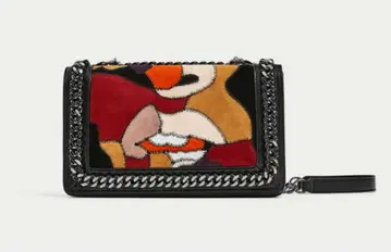 ZARA 컬러풀 자수 숄더백 스웨이드/가죽