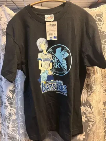에반게리온 DeNA 베이스타즈 아야나미 레이 콜라보 T셔츠 M 블랙