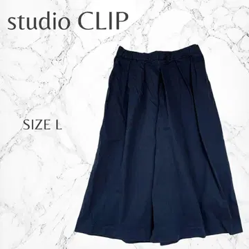 스튜디오 클립 심플 무지 깔끔한 허리밴딩 가우초 팬츠 L