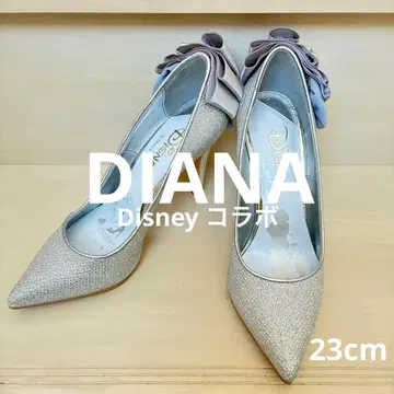 [ 새상품급 ] DIANA Disney 콜라보 펌프스 실버 23 신데렐라