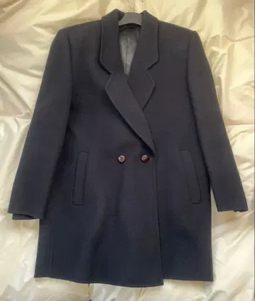 블랙 더블 브레스트 테일러드 자켓 코트